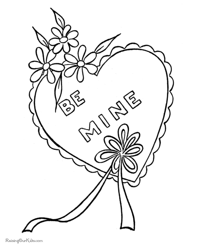 Valentine coloring pages for kids