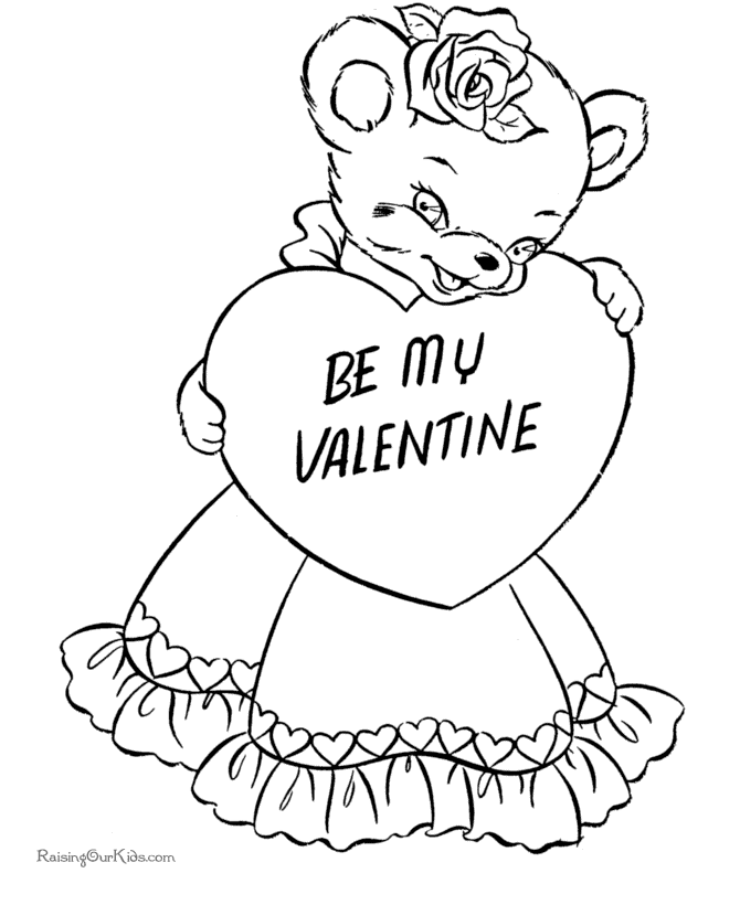 Valentine hearts to color
