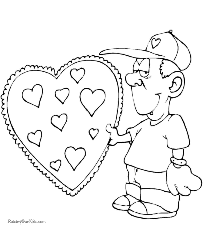 Valentine hearts coloring book pages