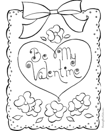 Coloring page of Valentine hearts