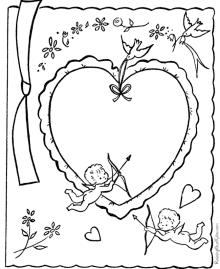 Valentine hearts coloring page