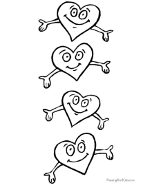 Valentine coloring book pages
