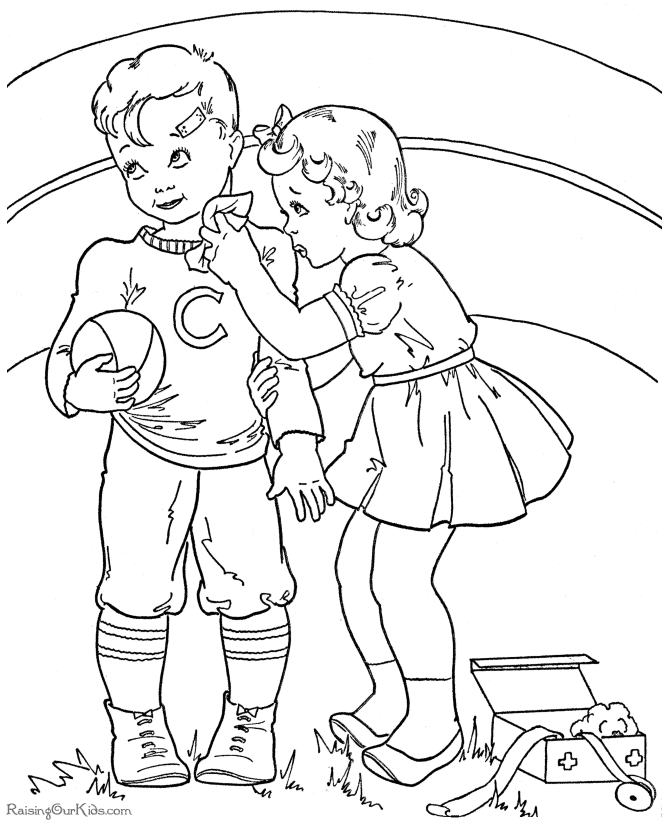 Child Valentine coloring book pages