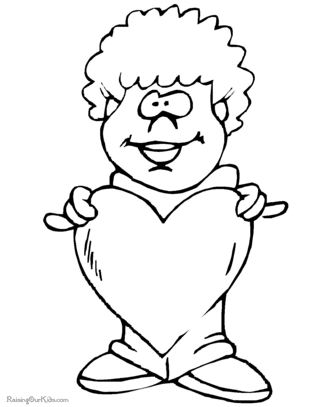Kid Valentines Day coloring pages