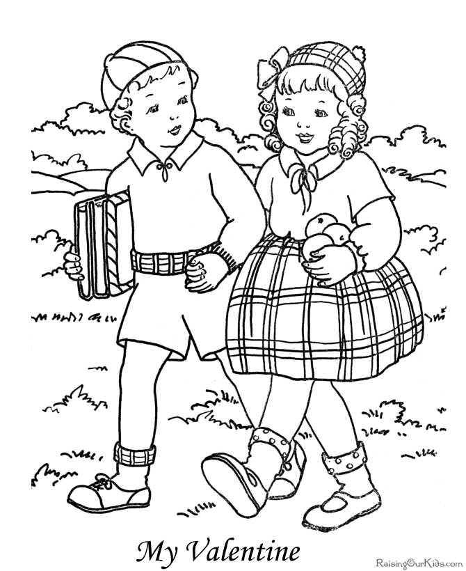 Printable coloring pages for Valentine Day