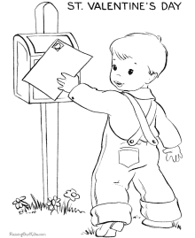 Kids Valentine coloring page