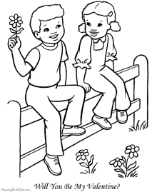 Free Valentine coloring pages for kids