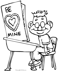 Preschool Valentine coloring page