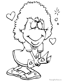 Preschool Valentine coloring page