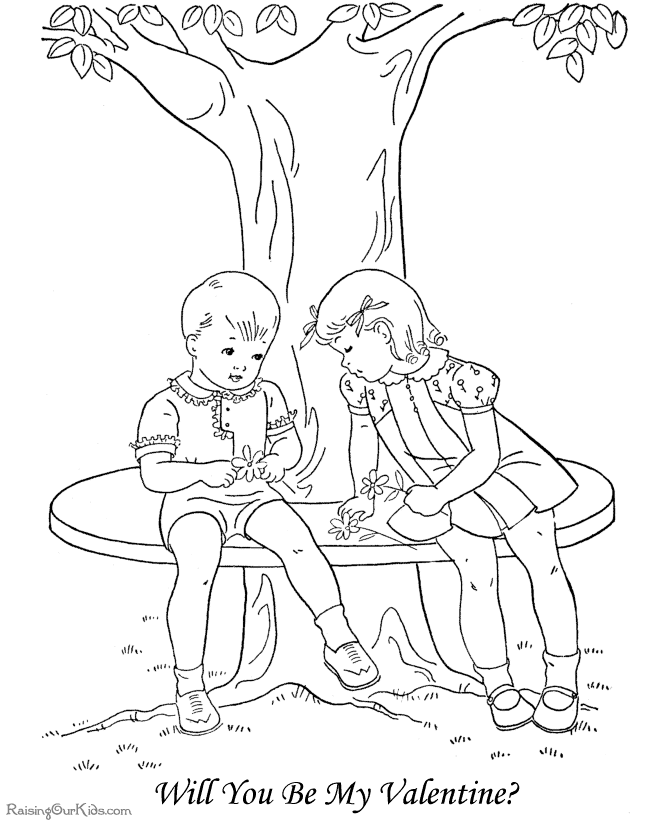 Free Valentine coloring picture
