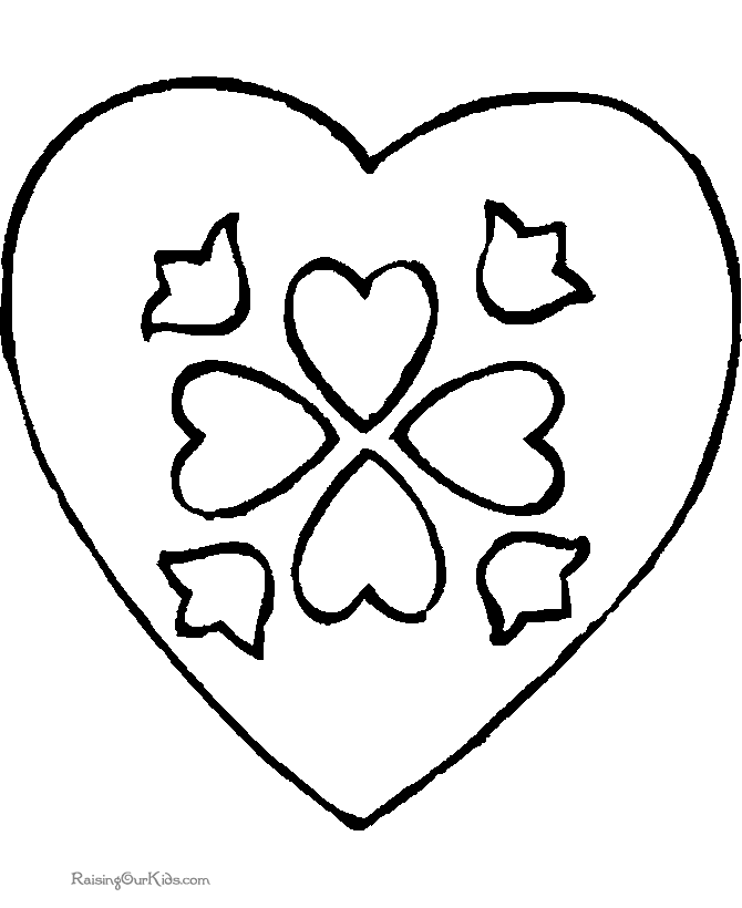 Valentine Day heart picture to color