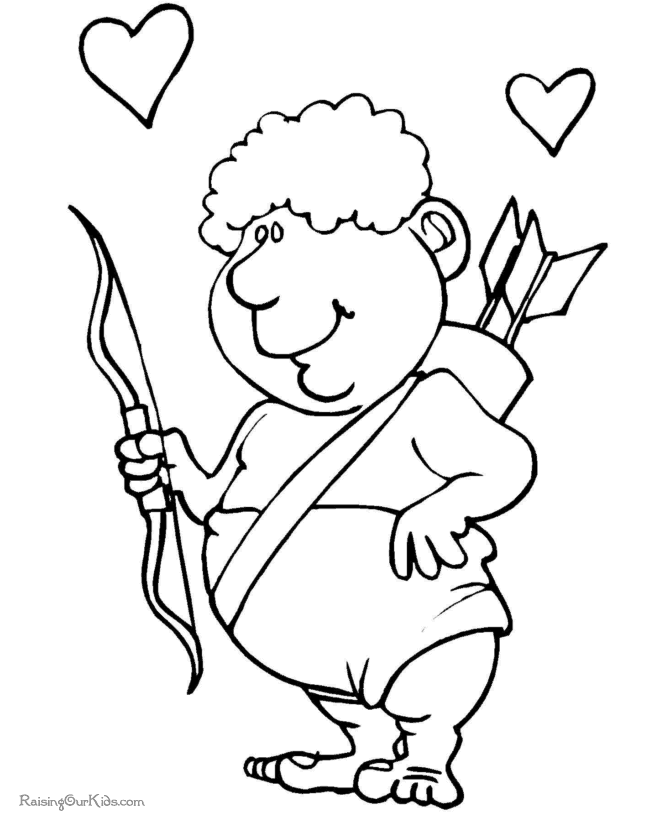 Valentine Day cupid picture to print
