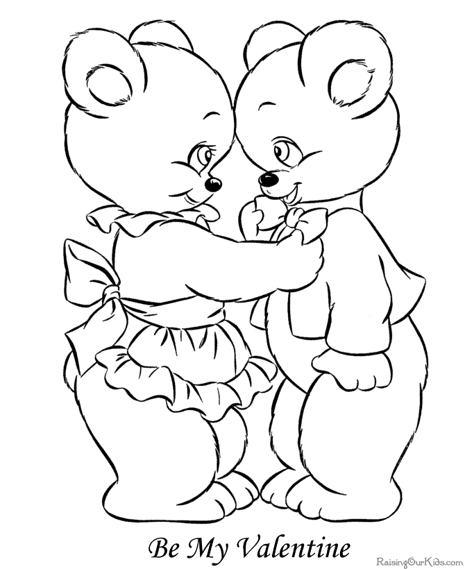 Free Valentine coloring picture