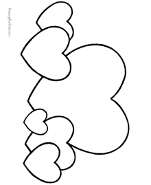 Valentine hearts coloring picture