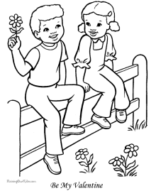 Valentine Day coloring picture