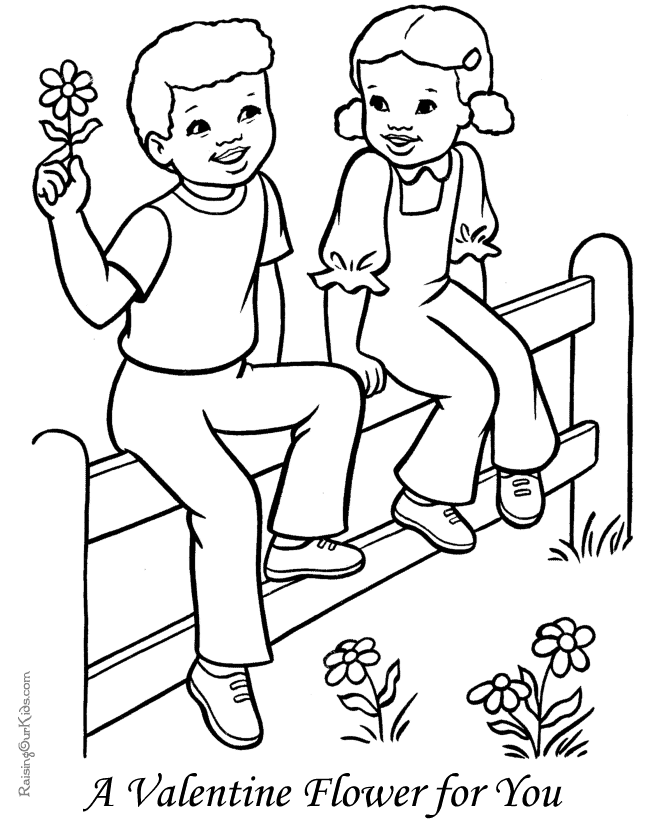 Valentine coloring sheet to print