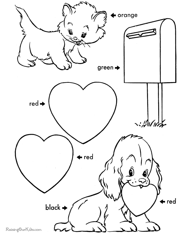 Cute Valentine coloring sheet