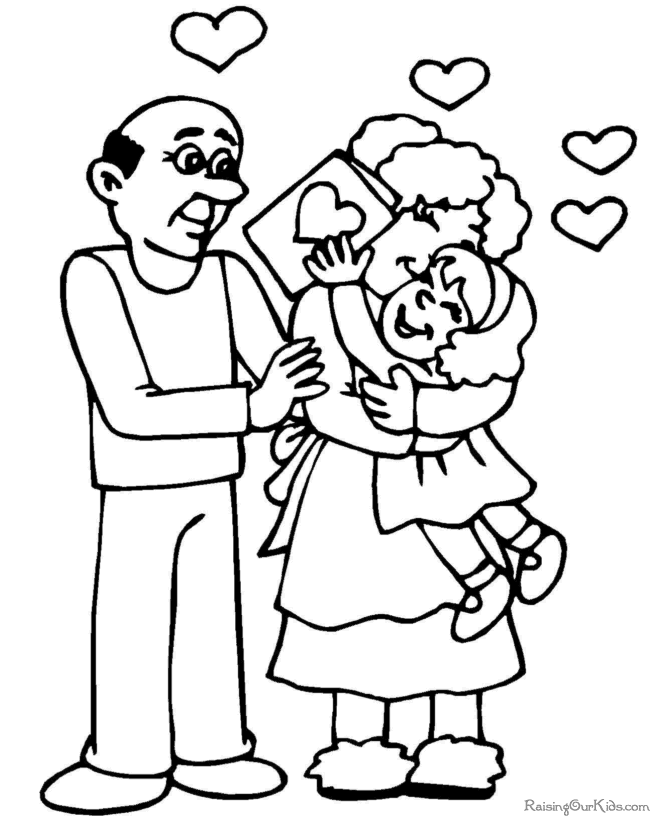 Valentine coloring sheet for kid