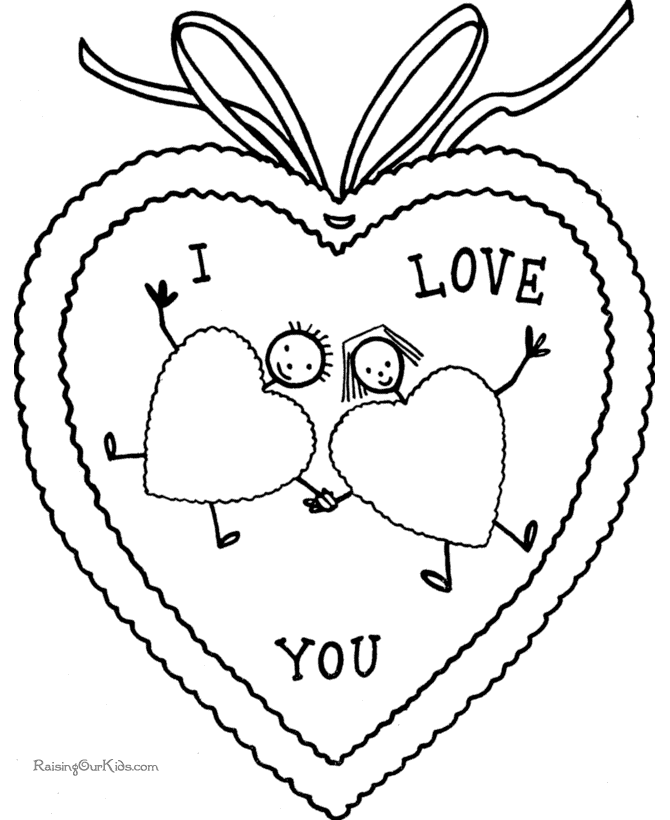 Free Valentine hearts coloring sheet