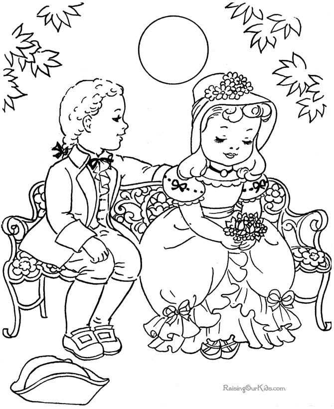 Free Valentine coloring sheet