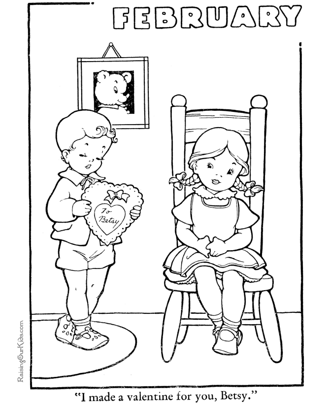Valentine coloring sheets for kids