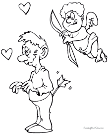 Valentine cupid coloring sheet