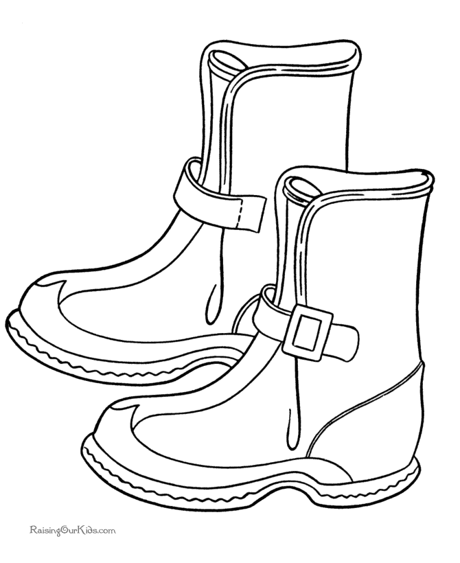 Winter boots picture to color