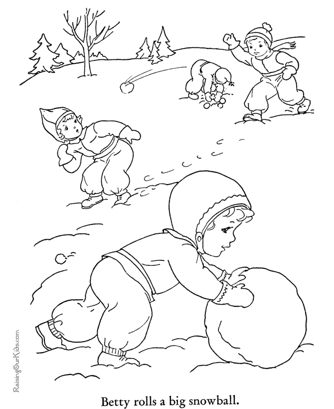Winter coloring picture for kid