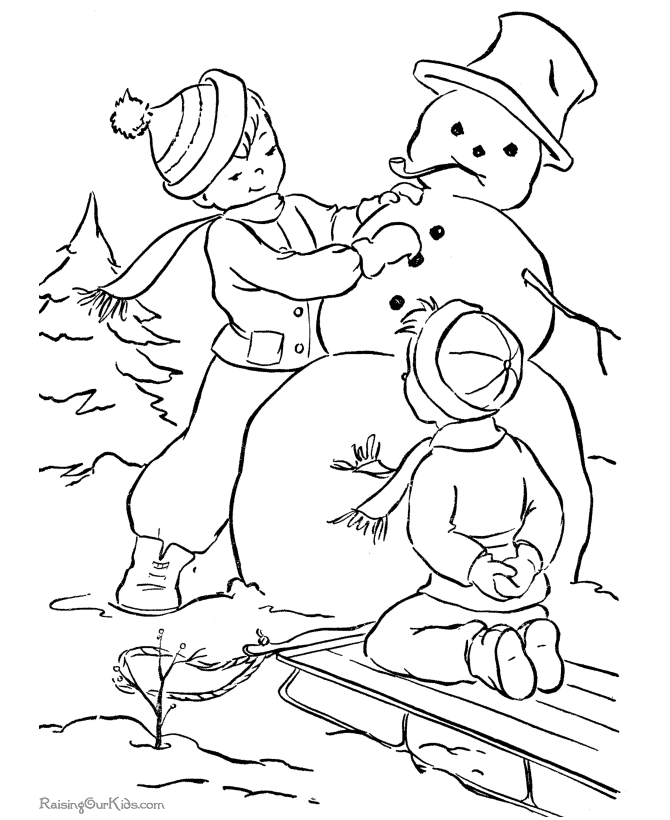 Snowman color sheets