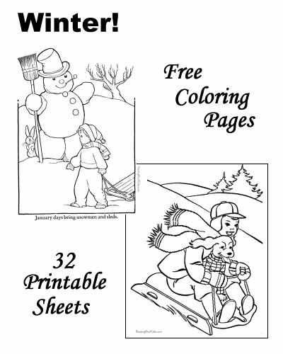 Winter coloring pages!