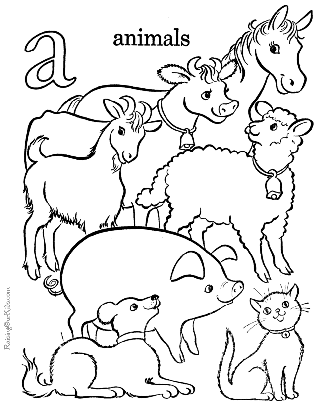 Free printable alphabet coloring page - Letter A