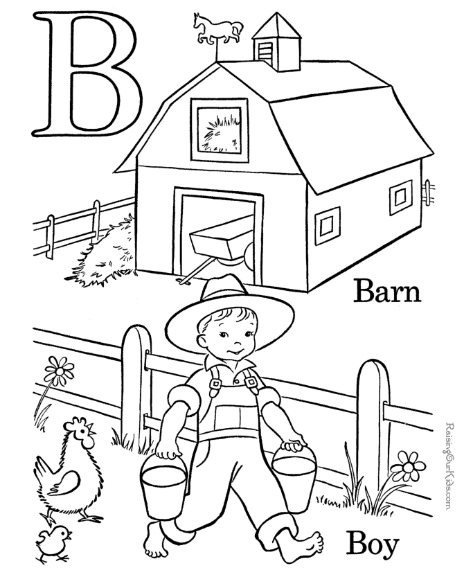 Free printable alphabet coloring - Letter B