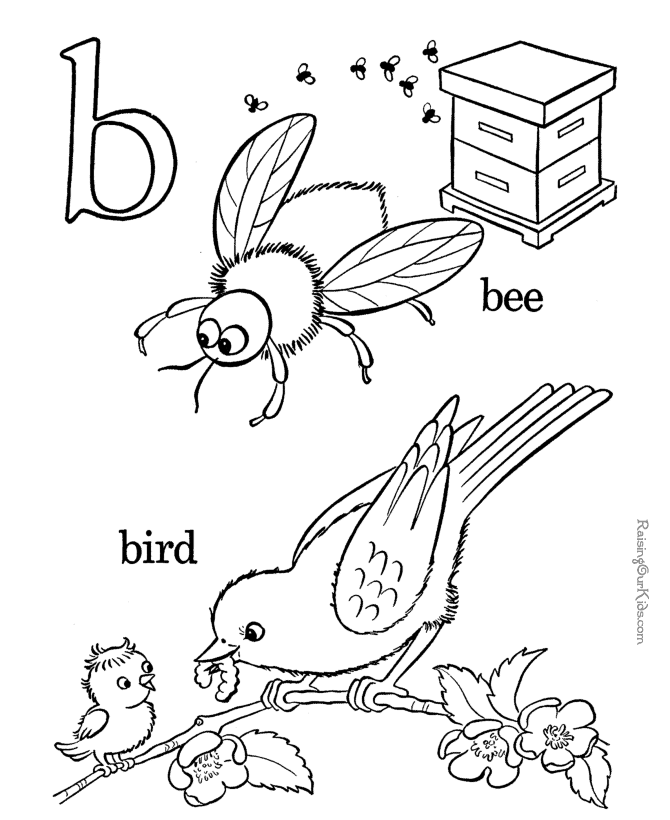 Free printable alphabet to color - Letter B