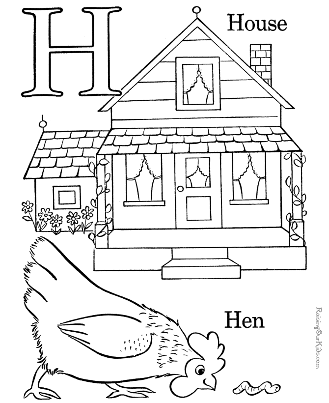 Free Alphabet coloring pages - Letter H