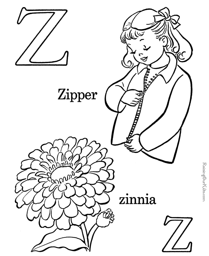Printable ABC coloring page - Letter Z