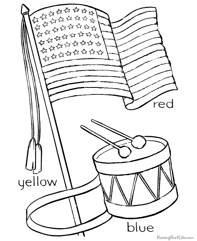 4th of July coloring page for kid