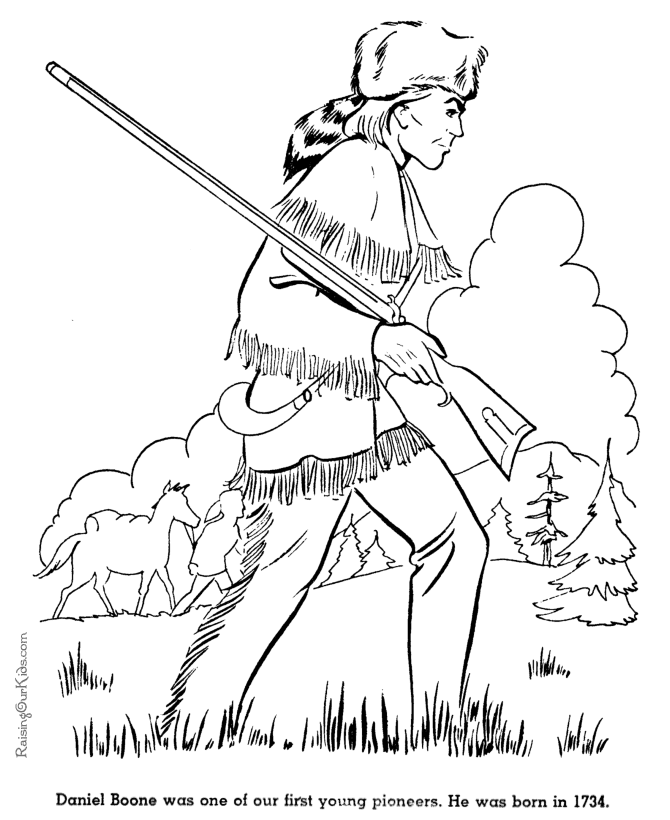 Free printable Daniel Boone coloring pages for kid