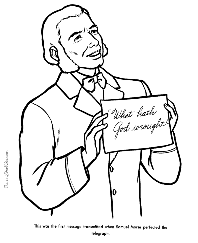 Samuel Morse coloring pages - American history people