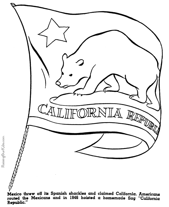 California history coloring page for kid