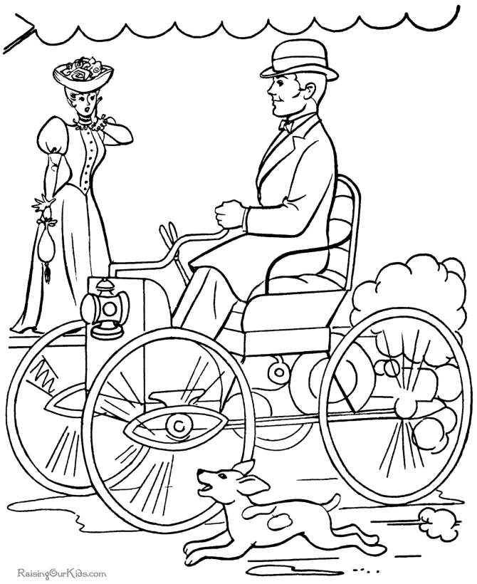 Henry Ford first car - history kid coloring pages