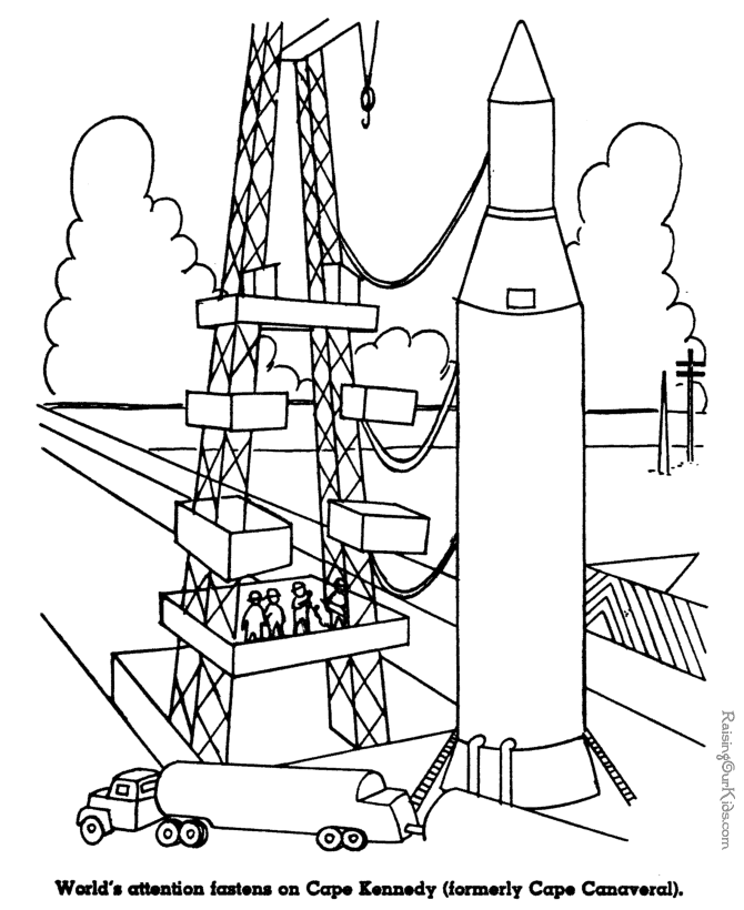 Space Program history coloring pages for kid