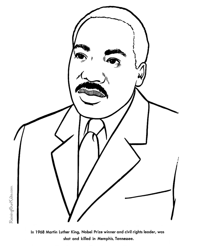 Martin Luther King history coloring pages for kid