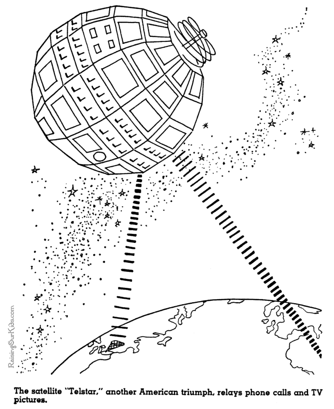 Telstar Satellite history and coloring pages