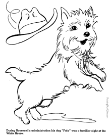 Roosevelt dog Fala coloring page