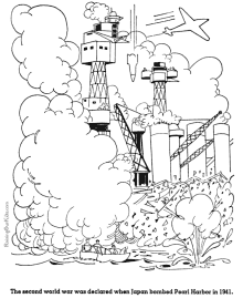 Pearl Harbor history coloring page