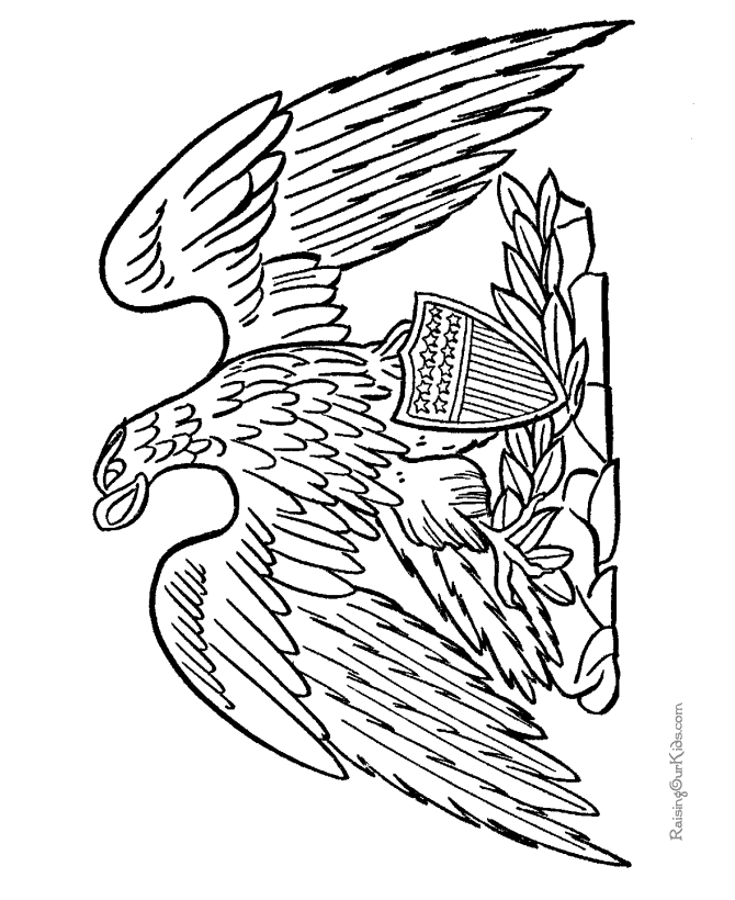 Patriotic Eagle drawings and coloring pages