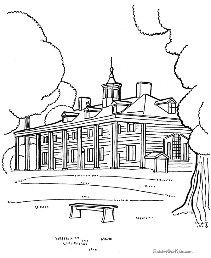 Historic Places - Mount Vernon Coloring Pages