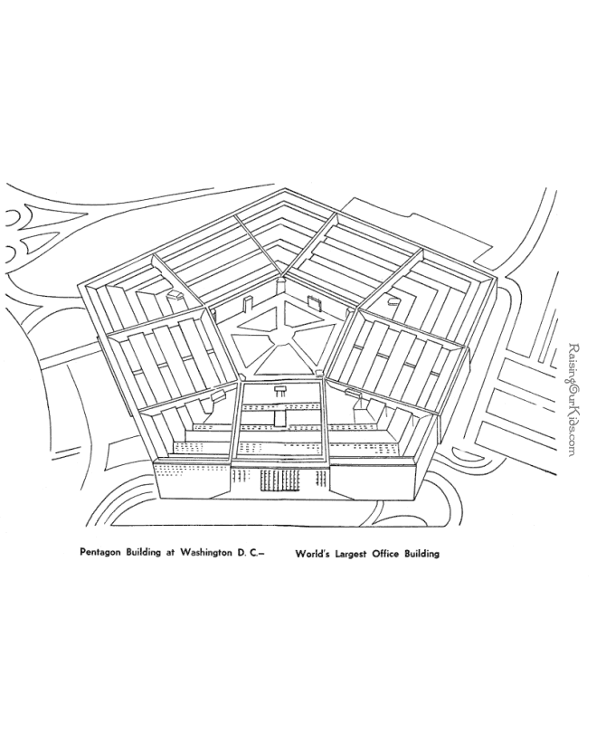 Historic Places - Pentagon Building coloring page