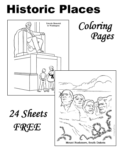 Historic Places coloring pages!