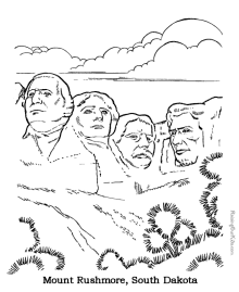 Mount Rushmore picture to color